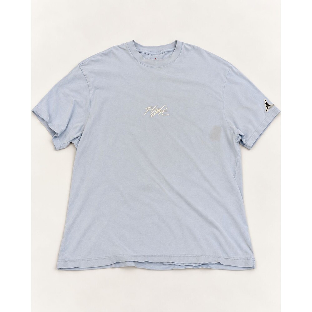 Jordan Flight T-Shirt XL Light Blue 100% Cotton Embroidered Script Jumpman